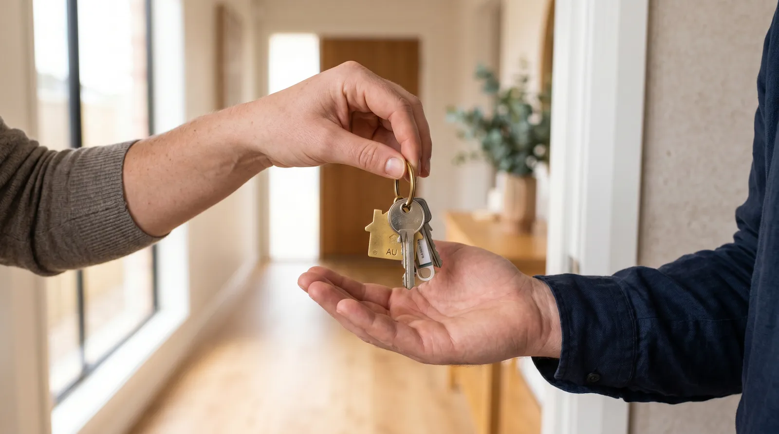 Handing over the keys to a first home in the Golden Grove region