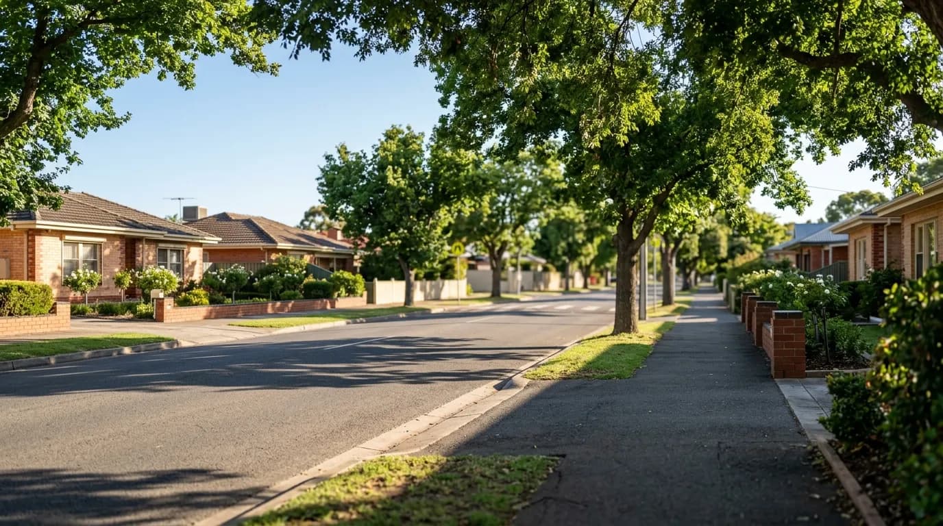 A leafy north-east Adelaide street near a school zone