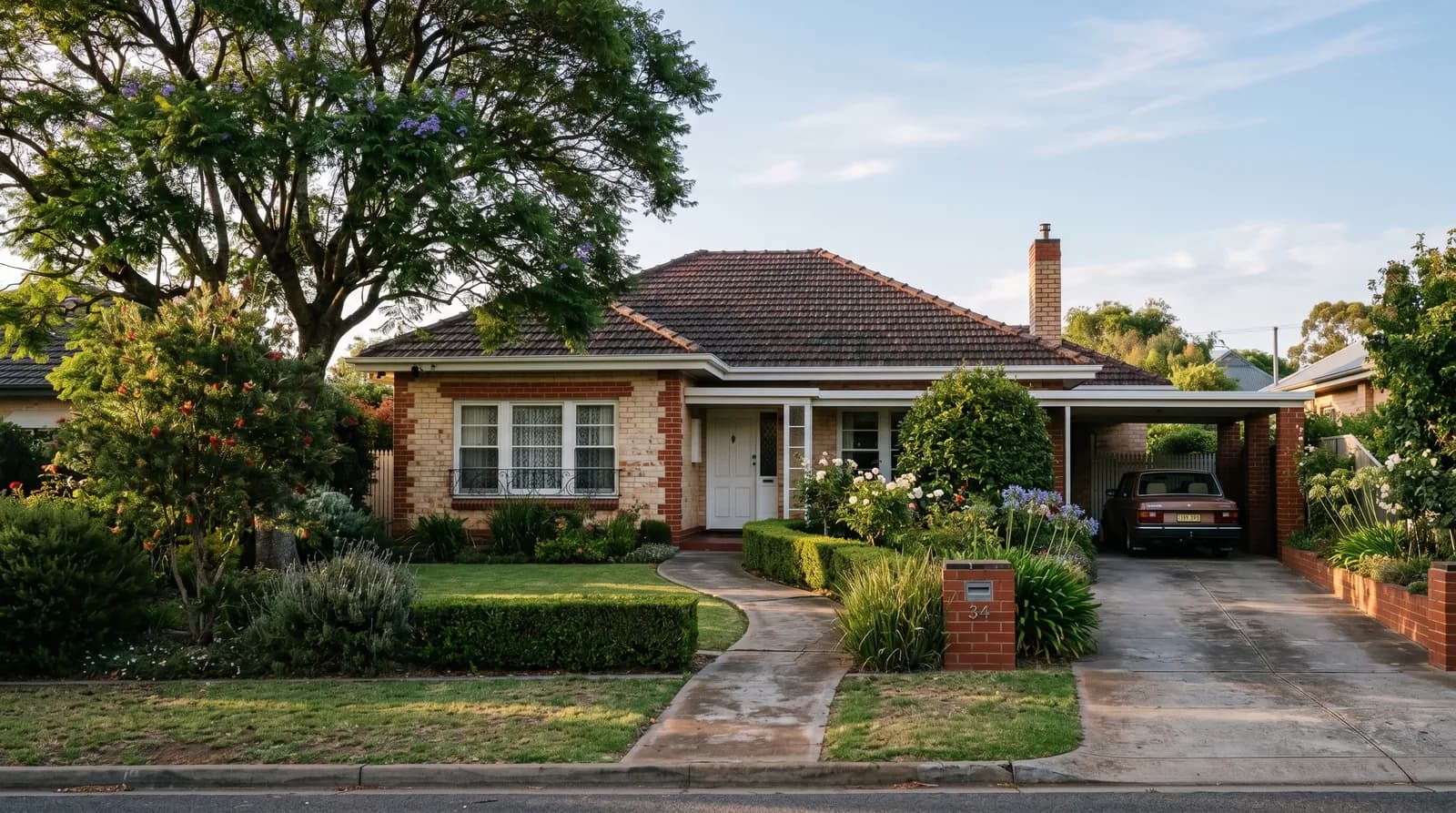 An established older South Australian family home with a mature garden